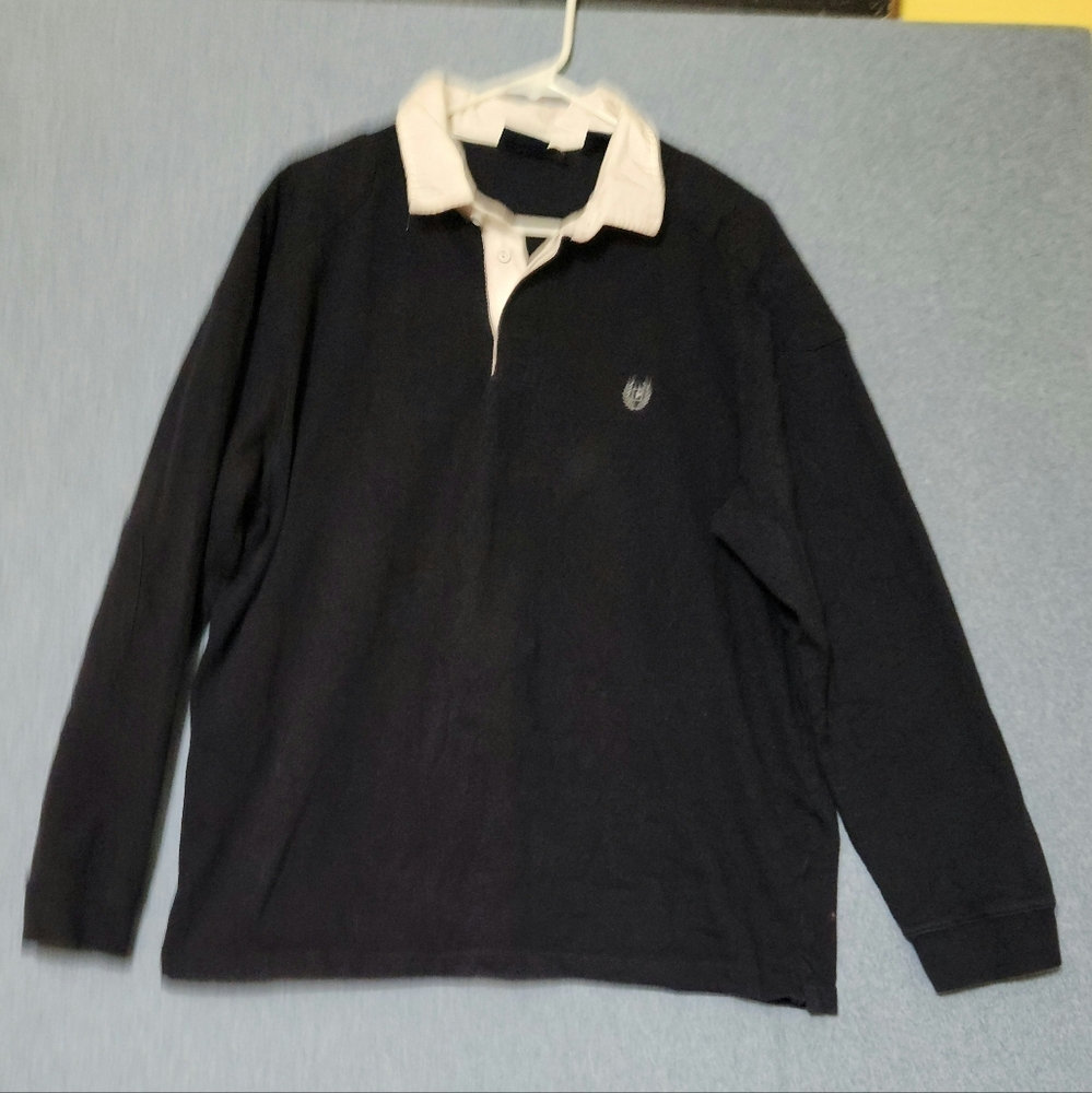 Chaps blue collared 1/4 button shirt. Size XL